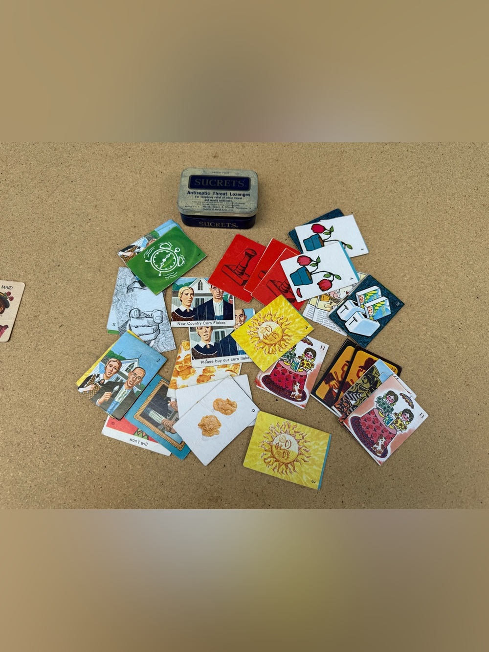 Vintage 1963 Country Corn Flakes Cereal Box Card Game Lot